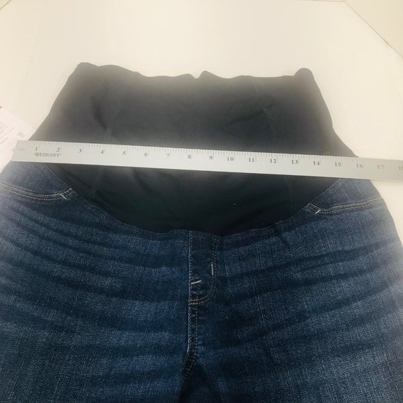 Isabel Maternity Women's Size 8 Crossover Panel Bermuda Blue Denim Short New - Picture 7 of 16